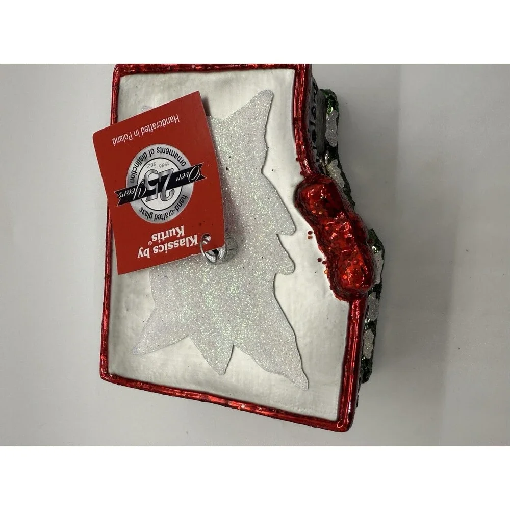 Edmund T Ahee Grosse Point Glass Jewelery Store Ornament Christmas Glass Glitter